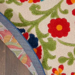 Online Kirklands Home Abstract Floral Outdoor Round Area Rug, 5 ft. Multi