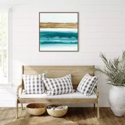 Online Kirklands Home Abstract Gold Emerald Beach III Canvas Art Print