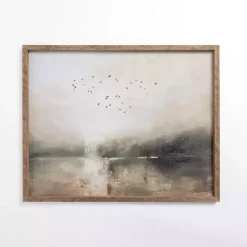 Best Kirklands Home Abstract Lake Scene Framed Art Print Gray