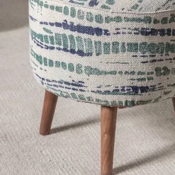 Sale Kirklands Home Abstract Lines Wood Ottoman Stool