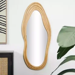 Online Kirklands Home Abstract Wavy Wood Wall Mirror