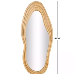Online Kirklands Home Abstract Wavy Wood Wall Mirror