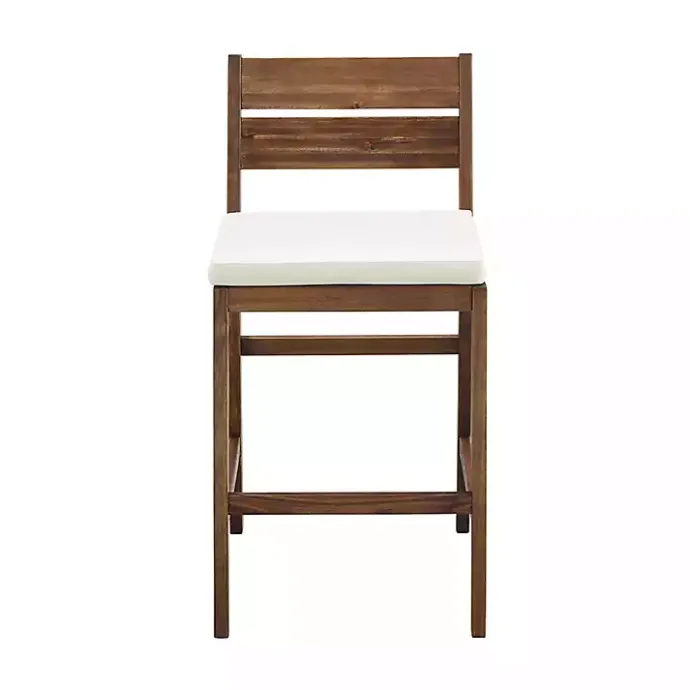 Kirklands Home Acacia Slat Back Outdoor Counter Stools, Set of 2