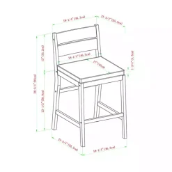 Kirklands Home Acacia Slat Back Outdoor Counter Stools, Set of 2