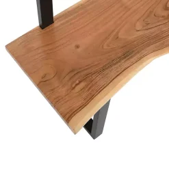 Kirklands Home Acacia Wood Modern Storage Hooks Hall Tree