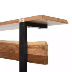 Kirklands Home Acacia Wood Modern Storage Hooks Hall Tree
