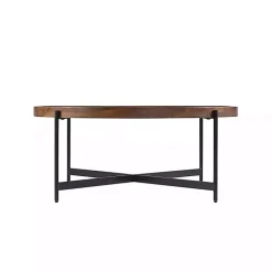 Hot Kirklands Home Acacia Wood Round Tray Top Coffee Table Brown