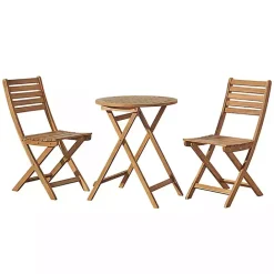Discount Kirklands Home Acacia Wood Slatted 3-pc. Outdoor Bistro Set Tan