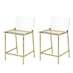Outlet Kirklands Home Acrylic and Metal Counter Stools, Set of 2 Gold
