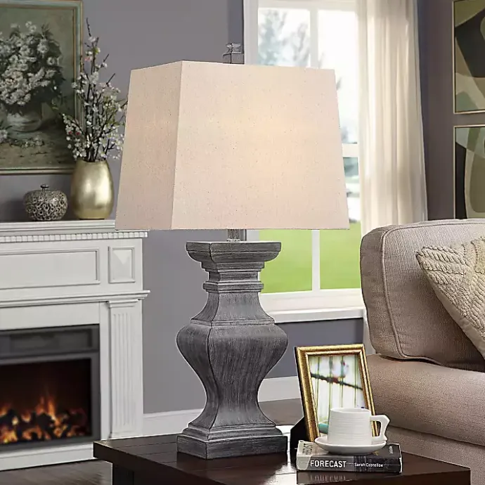 Online Kirklands Home Aged Black Candlestick Base Table Lamp, 33 in. Tan