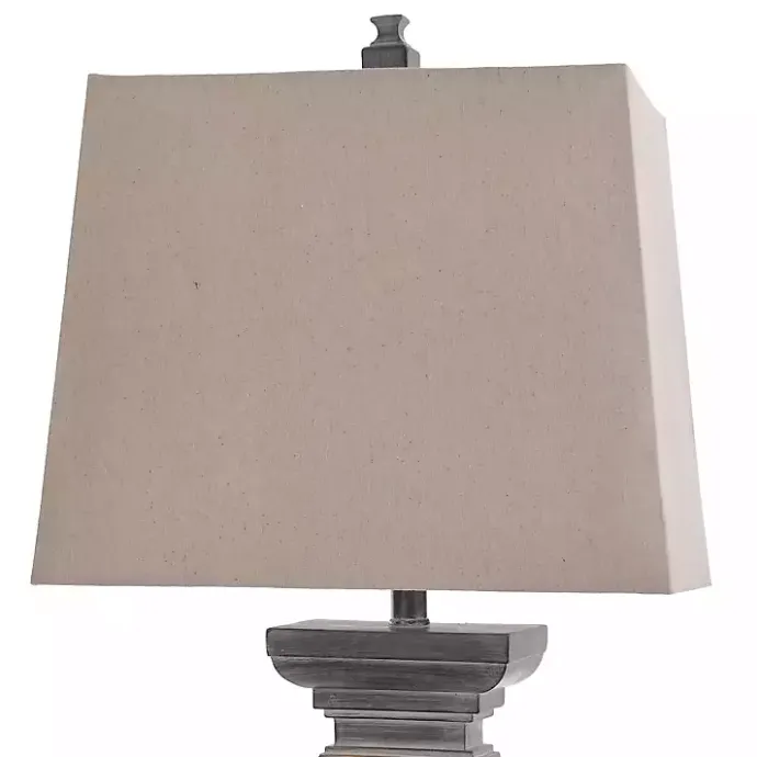 Online Kirklands Home Aged Black Candlestick Base Table Lamp, 33 in. Tan