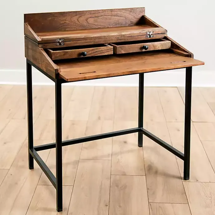 Kirklands Home Aiden Acacia Wood Writing Desk