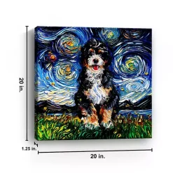 Clearance Kirklands Home Aja Trier Bernadoodle Starry Night Canvas Print