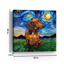 Kirklands Home Aja Trier Dachshund I Starry Night Canvas Print