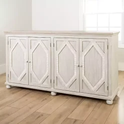 Online Kirklands Home Alana washed 4-Door Cabinet White