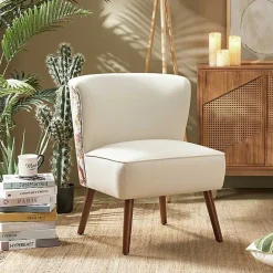 Hot Kirklands Home Alex Upholstered Floral Back Accent Chair Ivory