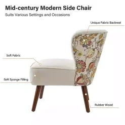 Hot Kirklands Home Alex Upholstered Floral Back Accent Chair Ivory
