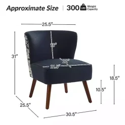 Hot Kirklands Home Alex Navy Upholstered Floral Back Accent Chair Blue