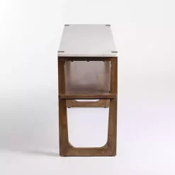 New Kirklands Home Allen Wood and Marble Console Table