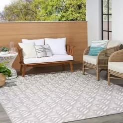 Outlet Kirklands Home Aloha Ash Botanical Indoor/Outdoor Area Rug, 3x5