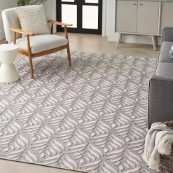 New Kirklands Home Aloha Ash Botanical Indoor/Outdoor Area Rug, 9x12