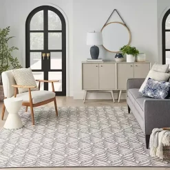New Kirklands Home Aloha Ash Botanical Indoor/Outdoor Area Rug, 9x12