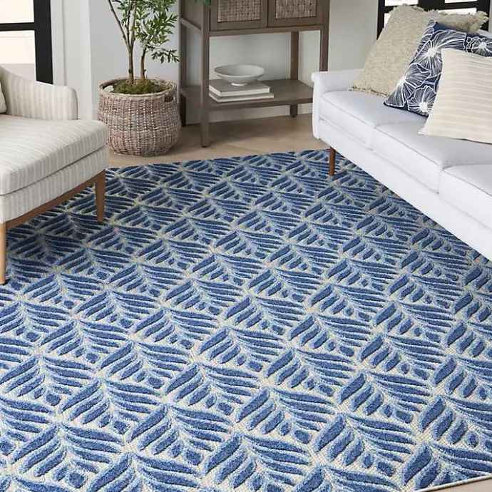 Hot Kirklands Home Aloha Botanical Indoor/Outdoor Rug, 3x5 Blue