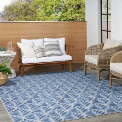 Sale Kirklands Home Aloha Botanical Indoor/Outdoor Rug, 6x9 Blue
