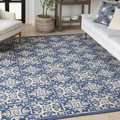 Online Kirklands Home Aloha Blue Geometric Indoor/Outdoor Area Rug, 5x7