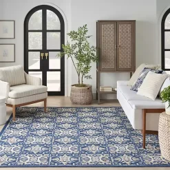 Outlet Kirklands Home Aloha Blue Geometric Indoor/Outdoor Area Rug, 6x9