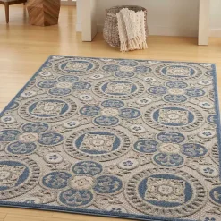 Outlet Kirklands Home Aloha Blue Medallion Indoor/Outdoor Area Rug, 3x5