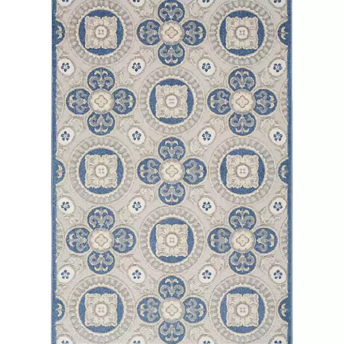 Hot Kirklands Home Aloha Blue Medallion Indoor/Outdoor Area Rug, 5x7