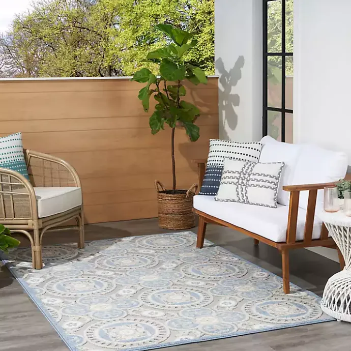 Hot Kirklands Home Aloha Blue Medallion Indoor/Outdoor Area Rug, 5x7