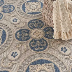 Hot Kirklands Home Aloha Blue Medallion Indoor/Outdoor Area Rug, 5x7