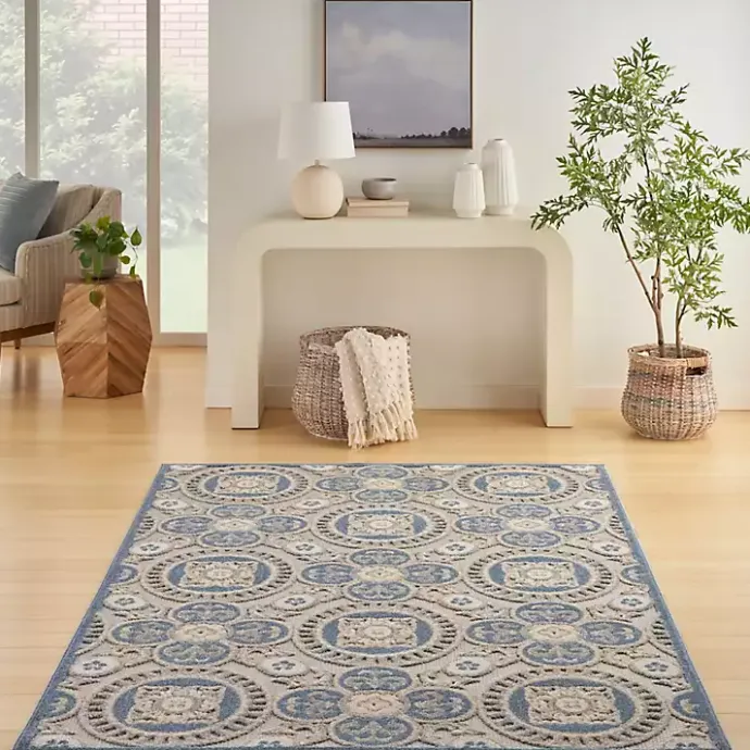 Hot Kirklands Home Aloha Blue Medallion Indoor/Outdoor Area Rug, 5x7