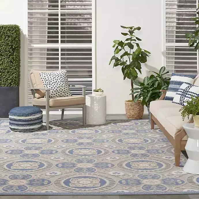 Hot Kirklands Home Aloha Blue Medallion Indoor/Outdoor Area Rug, 9x12