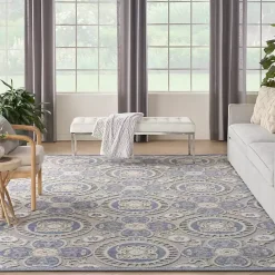Hot Kirklands Home Aloha Blue Medallion Indoor/Outdoor Area Rug, 9x12