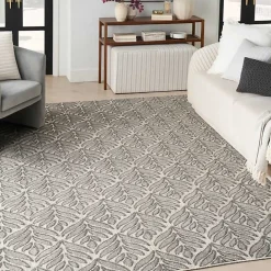 Discount Kirklands Home Aloha Botanical Indoor/Outdoor Rug, 3x5 Gray