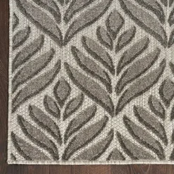 Online Kirklands Home Aloha Botanical Indoor/Outdoor Rug, 5x7 Gray
