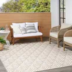 Online Kirklands Home Aloha Ivory Botanical Indoor/Outdoor Area Rug, 6x9