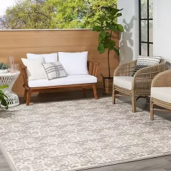 Clearance Kirklands Home Aloha Ivory Geometric Indoor/Outdoor Area Rug, 6x9