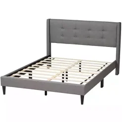 Outlet Kirklands Home Amala Button Tufted Queen Bed Frame Gray