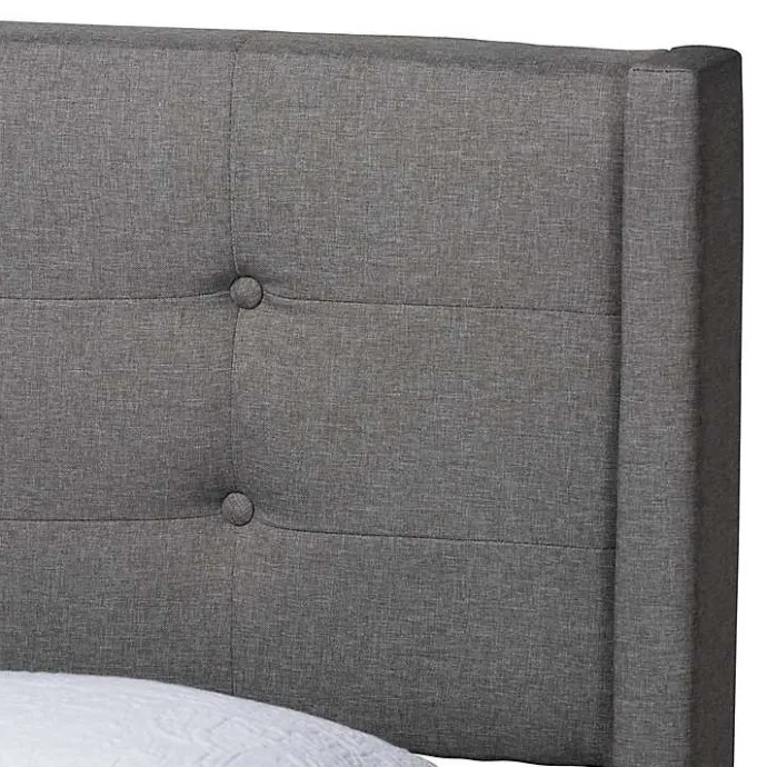 Outlet Kirklands Home Amala Button Tufted Queen Bed Frame Gray