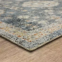 Kirklands Home Amanda Anthracite Washable Area Rug, 9x6 Blue
