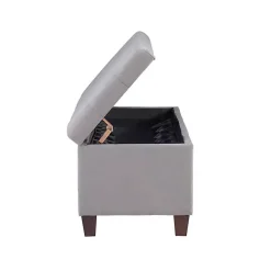 Outlet Kirklands Home Amelia Tufted Shoe Storage Ottoman Bench Gray