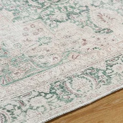 Discount Kirklands Home Amelie Green Traditional Washable Area Rug, 5x7