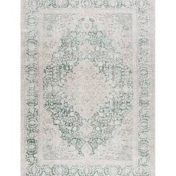 Kirklands Home Amelie Green Traditional Washable Area Rug, 6x9