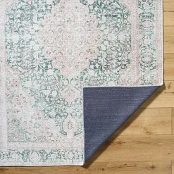 Kirklands Home Amelie Green Traditional Washable Area Rug, 6x9