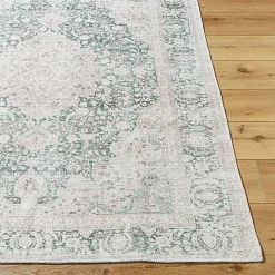 Kirklands Home Amelie Green Traditional Washable Area Rug, 6x9