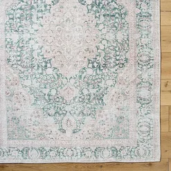Kirklands Home Amelie Green Traditional Washable Area Rug, 6x9